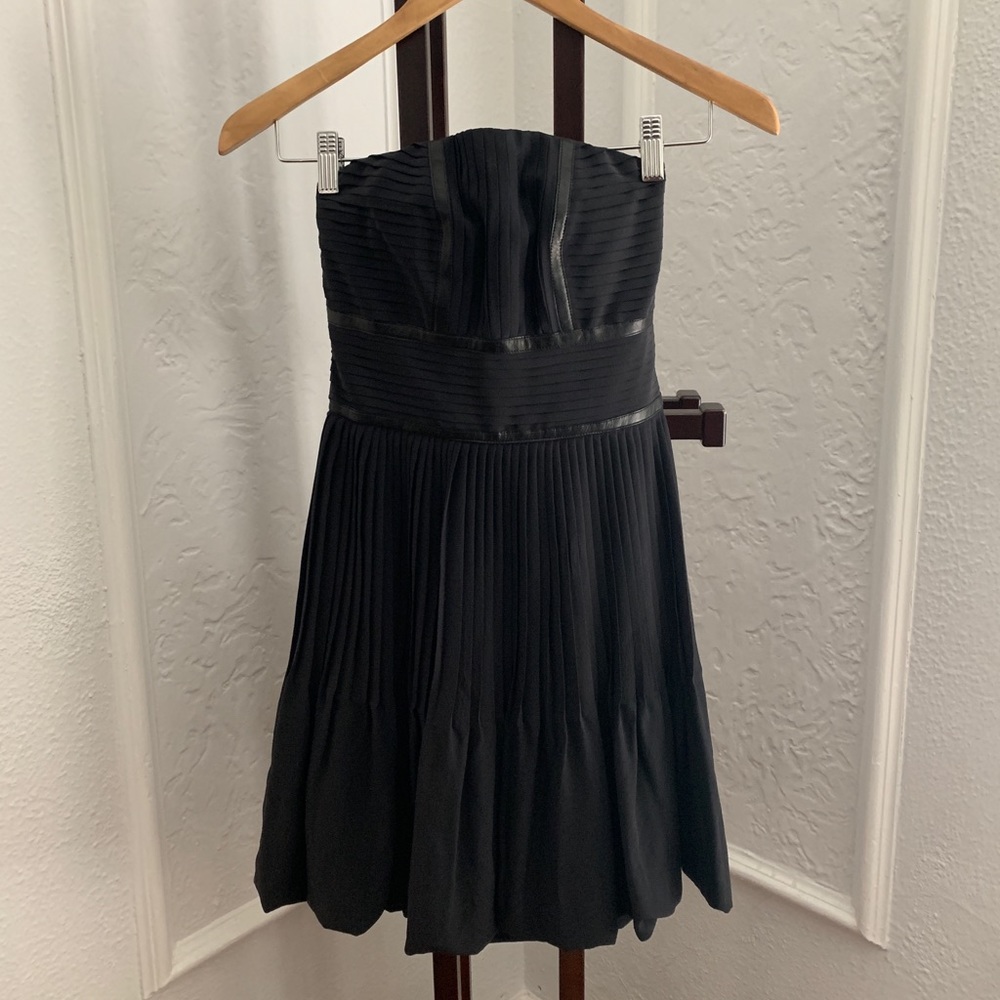 Fendi Pleated Strapless Black Dress